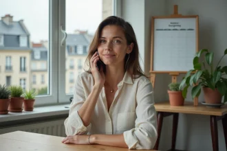 Femme en train de téléphoner depuis la métropole en tenant compte du décalage horaire avec la Martinique