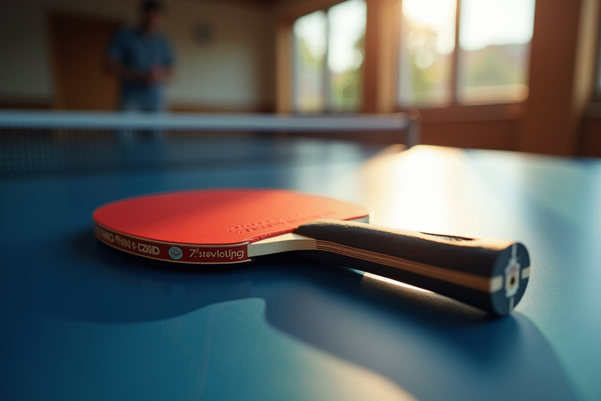 Zoom sur une raquette de ping-pong 7star élégante et sportive